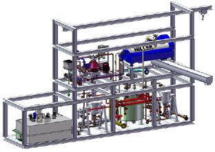 Rendering of a complete waste oil system